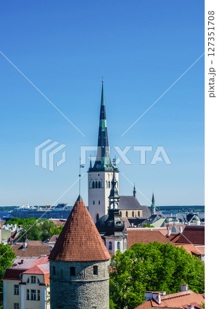 The Old Town of Tallinn. Tallinn cityscape. Panorama of Tallinn, Estonia. High quality photo 127351708