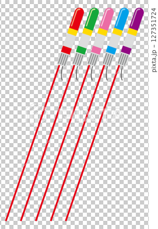 Colorful rocket fireworks illustration Colorful rocket fireworks illustration 127351724