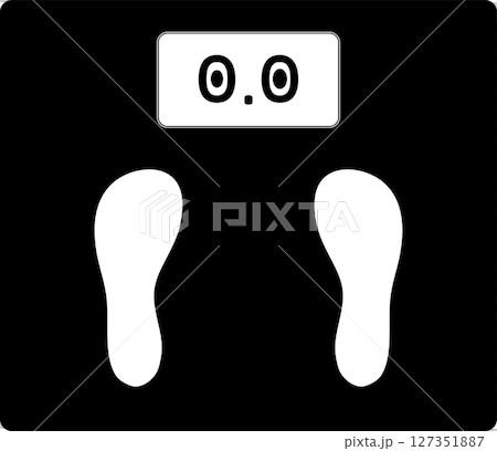 足が記された黒い体重計のアイコン 127351887