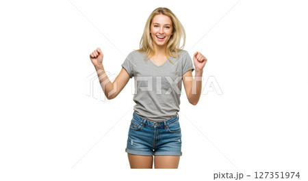 Close-Up of Juicy Ripe Watermelon Slice with Seeds on Wooden Surface 127351974