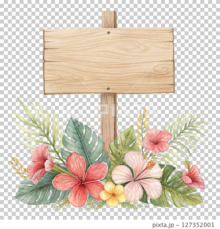 Wooden sign The most beautiful flower in the world is under the sign watercolor Wooden sign The most beautiful flower in the world is under the sign watercolor 127352001