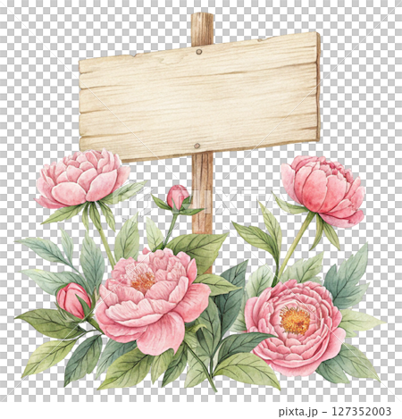 Wooden sign  The most beautiful flower in the world is under the sign watercolor 127352003