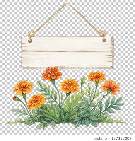 Wooden sign  The most beautiful flower in the world is under the sign watercolor 127352007