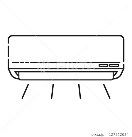 シンプルなエアコンの線画アイコン 127352024