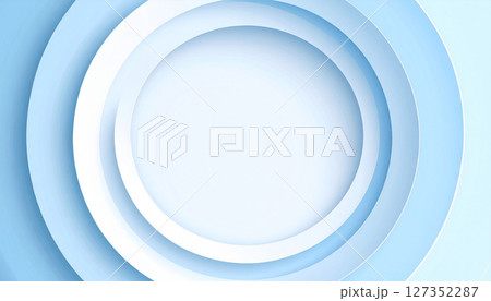 ブルーグラデーションの円形デザイン背景 ブルーグラデーションの円形デザイン背景 127352287