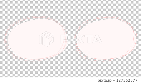 Pink hand drawn round rough decorative frame 127352377