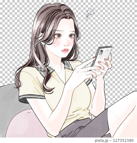 A girl who is upset because she hasn't received a reply A girl who is upset because she hasn't received a reply 127352380