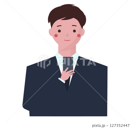 スマホを見るビジネスマンの男性。ベクターイラスト	 127352447