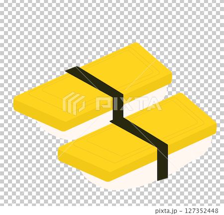 兩卷蛋壽司向量說明 127352448