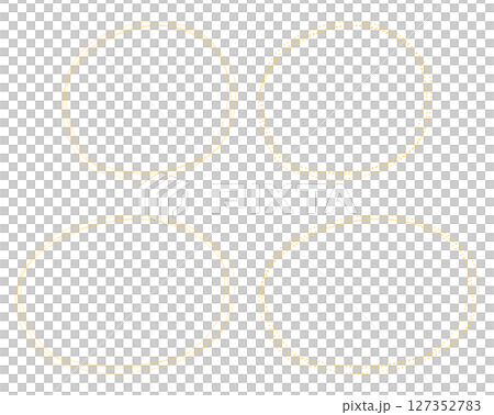 黄色の手描きの丸いラフな重なり合う装飾フレームセット 黄色の手描きの丸いラフな重なり合う装飾フレームセット 127352783
