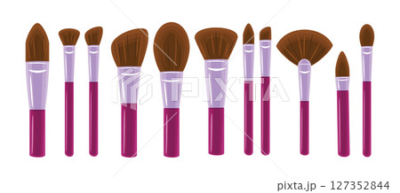 Set of Makeup Brushes Beauty and Cosmetic Tools 127352844