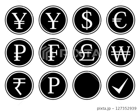 通貨記号のアイコンセット　モノトーン 127352939