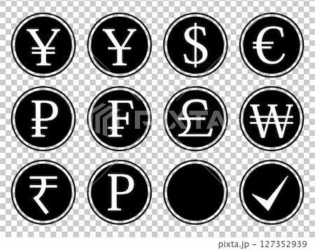 Currency symbol icon set monotone 127352939