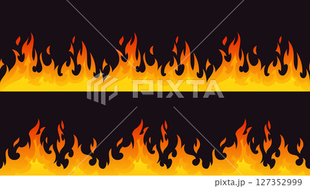 Fire border silhouette seamless pattern Fire border silhouette seamless pattern 127352999