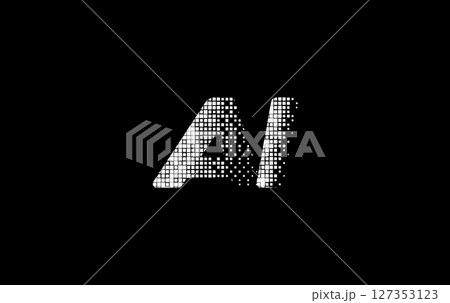 Fast Speed AI Logo Monogram Design For Tech, Chatbot, Virtual Assistant, Neural Network, SaaS, Smart Digital Tool. Perfect For Startup of Communication System and Automatisation. Vector Illustration 127353123