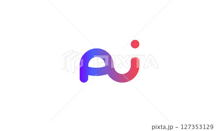AI Color Fusion Logo Monogram Design For Tech, Chatbot, Virtual Assistant, Neural Network, SaaS, Smart Digital Tool For Startup of Communication System and Automatisation. Vector Illustration 127353129