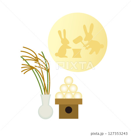 お月見　十五夜　イラスト 127353243