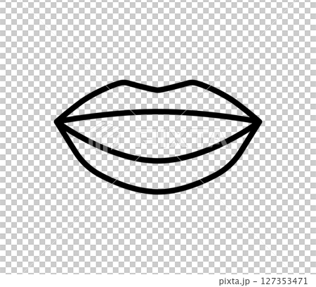 シンプルな口のアイコンイラスト　ベクター 127353471