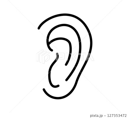 シンプルな耳のアイコンイラスト　ベクター 127353472