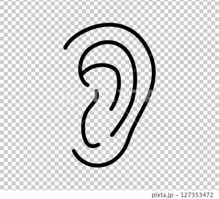 シンプルな耳のアイコンイラスト　ベクター 127353472