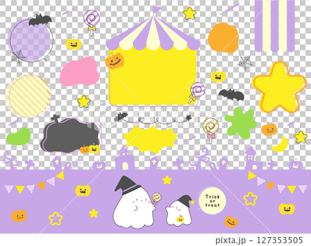 cute halloween frame set 127353505