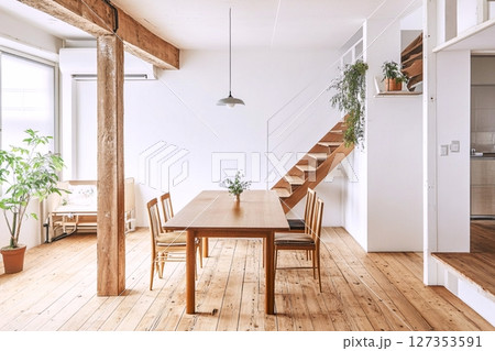 木の温もり感じる食卓 木の温もり感じる食卓 127353591
