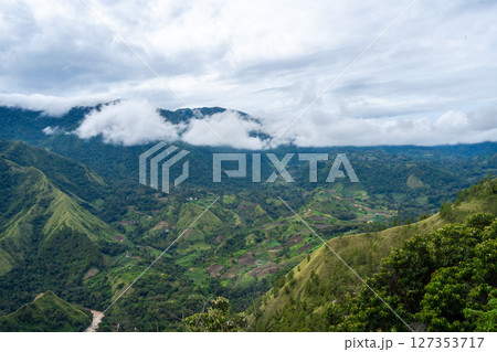 Mountain landscape in Toraja land, Sulawesi, Indonesia 127353717