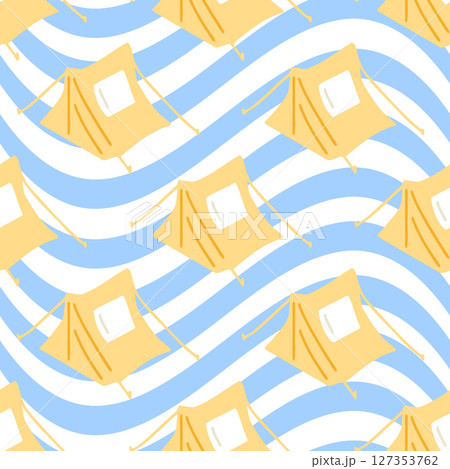 Seamless Camping Tent Summer Pattern Seamless Camping Tent Summer Pattern 127353762