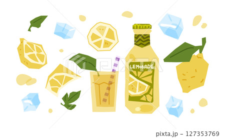 Lemonade Bottle And Drink Elements 127353769