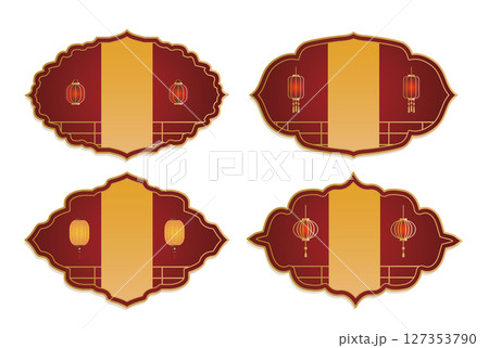 中華風フレーム飾り枠 127353790