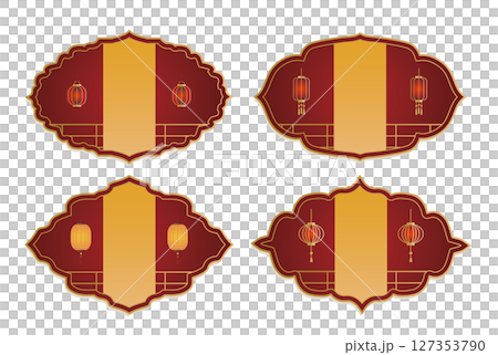 中華風フレーム飾り枠 127353790