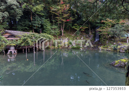 Early autumn view of quiet pond in Kenrokuen Garden, Kanazawa Early autumn view of quiet pond in Kenrokuen Garden, Kanazawa 127353933