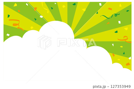 入道雲と紙吹雪の背景イラスト素材 127353949