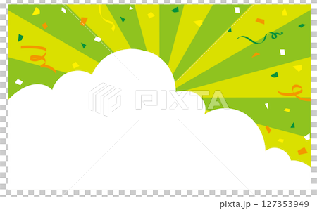 入道雲と紙吹雪の背景イラスト素材 127353949