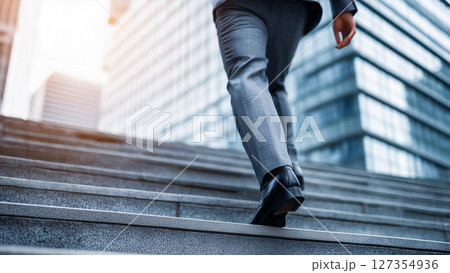 成功への都市の旅、決意とキャリア成長の象徴 127354936