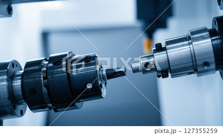 Close up CNC milling machine 127355259