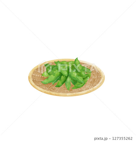 ざるに盛られた枝豆 127355262