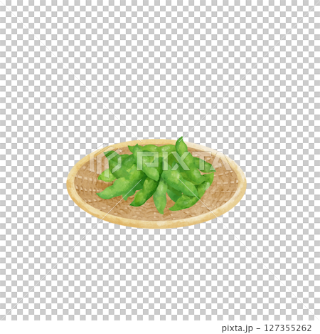 ざるに盛られた枝豆 127355262