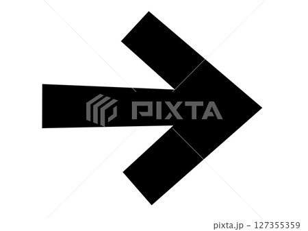 進む方向を指す矢印のシンプルモノクロアイコン 進む方向を指す矢印のシンプルモノクロアイコン 127355359