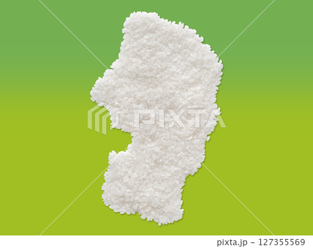 米で作った山形県の地図 127355569