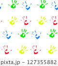 Colored pattern with kids hands palm 127355882