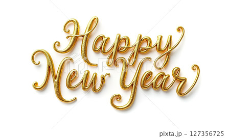 Celebrate New Year with elegant golden lettering wishing everyone a joyful and prosperous year ahead Celebrate New Year with elegant golden lettering wishing everyone a joyful and prosperous year ahead 127356725