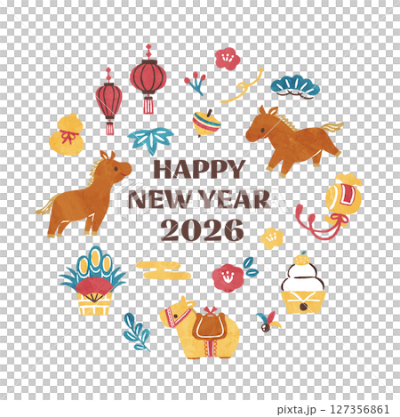 New Year's material 2026 Year of the Horse 127356861