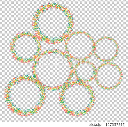 Circles, round frame illustrations, abstract graphic material 127357215