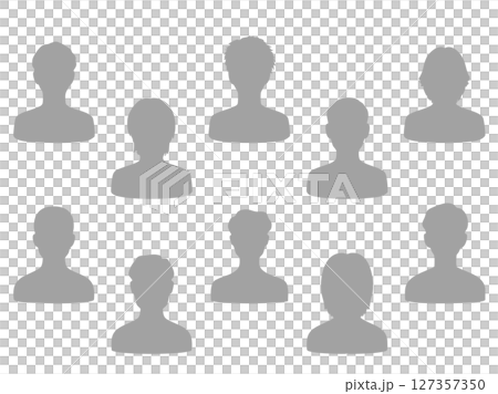 各種男士單色剪影圖示設定灰色 127357350