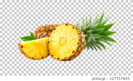 Fresh tropical pineapple on white background Fresh tropical pineapple on white background 127357685