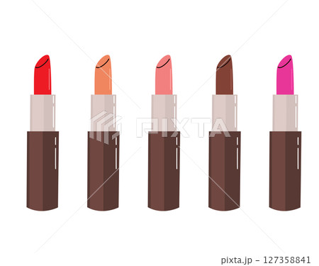 Lipstick Collection Colorful Shades Cartoon Vector Illustration Lipstick Collection Colorful Shades Cartoon Vector Illustration 127358841