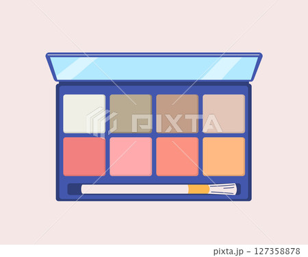 Beauty Eye Makeup Palette Cartoon Cosmetics Vector Illustration 127358878