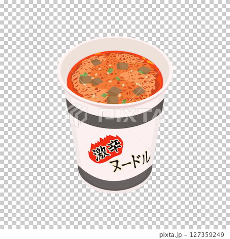熱水倒入超辣泡麵的插圖 熱水倒入超辣泡麵的插圖 127359249