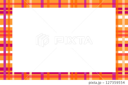 格子模様 フレーム ホワイトスペース オレンジ色 格子模様 フレーム ホワイトスペース オレンジ色 127359554
